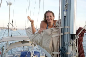 Mara on the boom